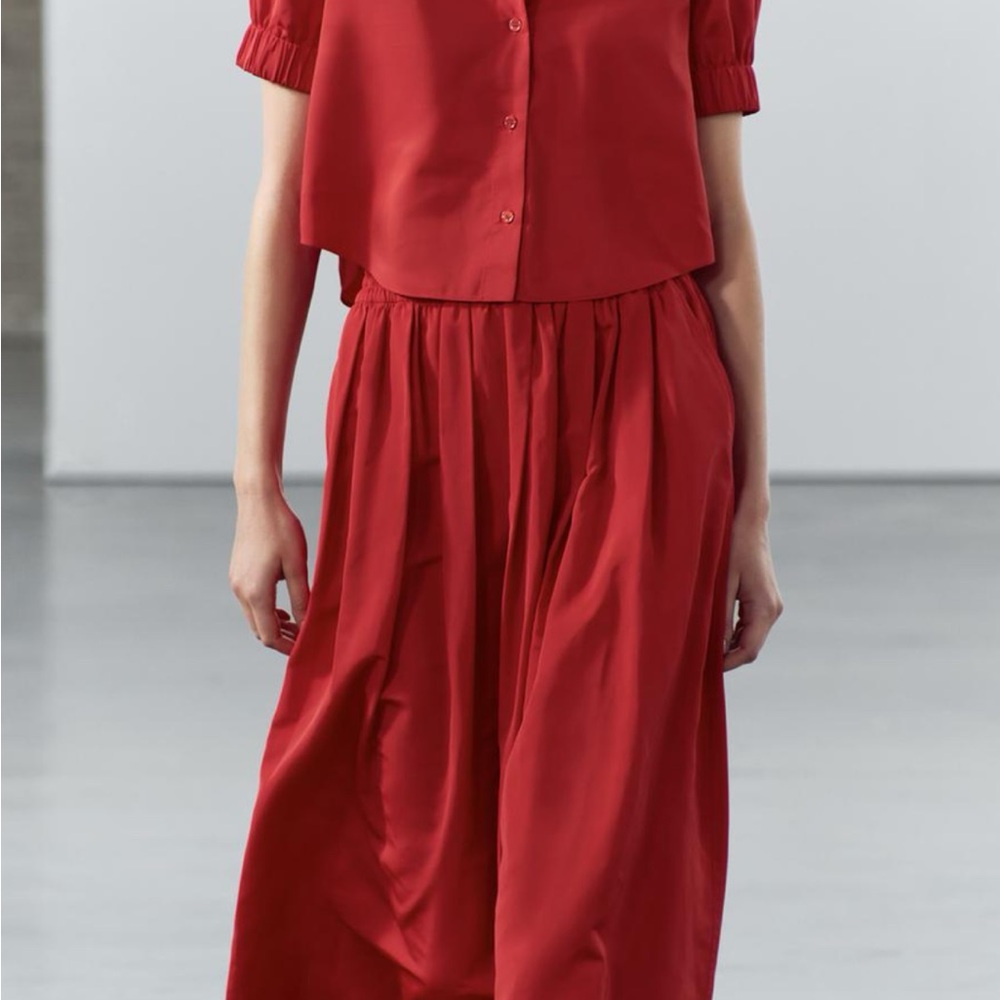 NWT Zara red maxi skirt full voluminous skirt